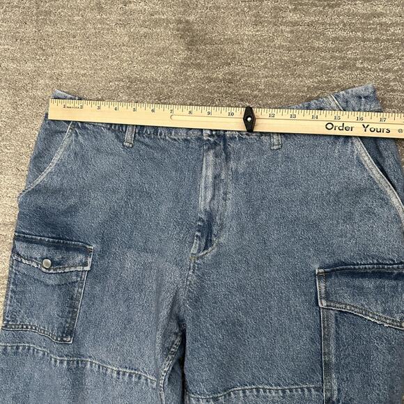 Rag & Bone Jeans Womens 31 Blue Denim Miramar Nora Cargo Carpenter - Picture 11 of 14